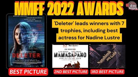 winners of mmff 2022|MMFF 2022: 'Deleter' leads winners with 7 trophies .
